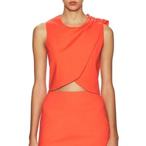 Nicole Miller Stretch Linen Pari Crop Top